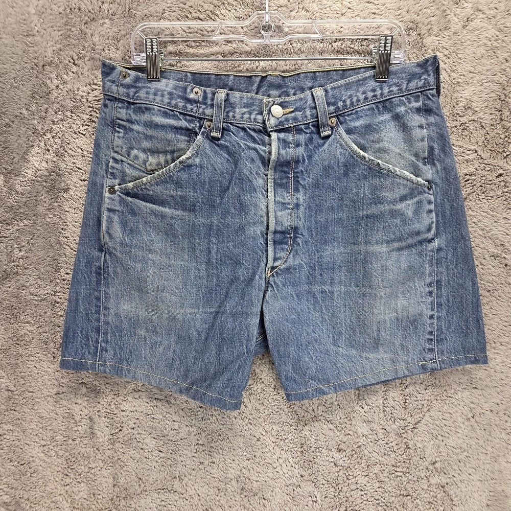 Vintage Levis Engineered Shorts Mens 34 Blue Twisted Jorts Button Fly 8" Inseam